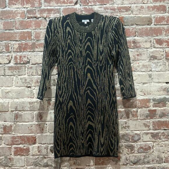 A.L.C. Ziggy Dress Black and Gold Size Large - Picture 7 of 10